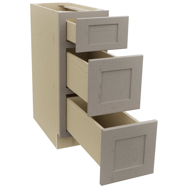 Fabuwood Galaxy Horizon DB12 Base 3 Drawers Cabinet, Open View