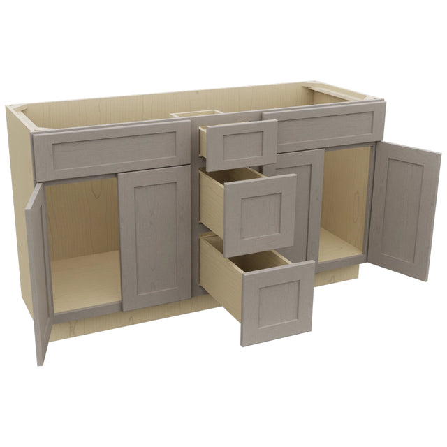 Fabuwood Galaxy Horizon VSD60DOUBLE Vanity Combo Cabinet, Open View