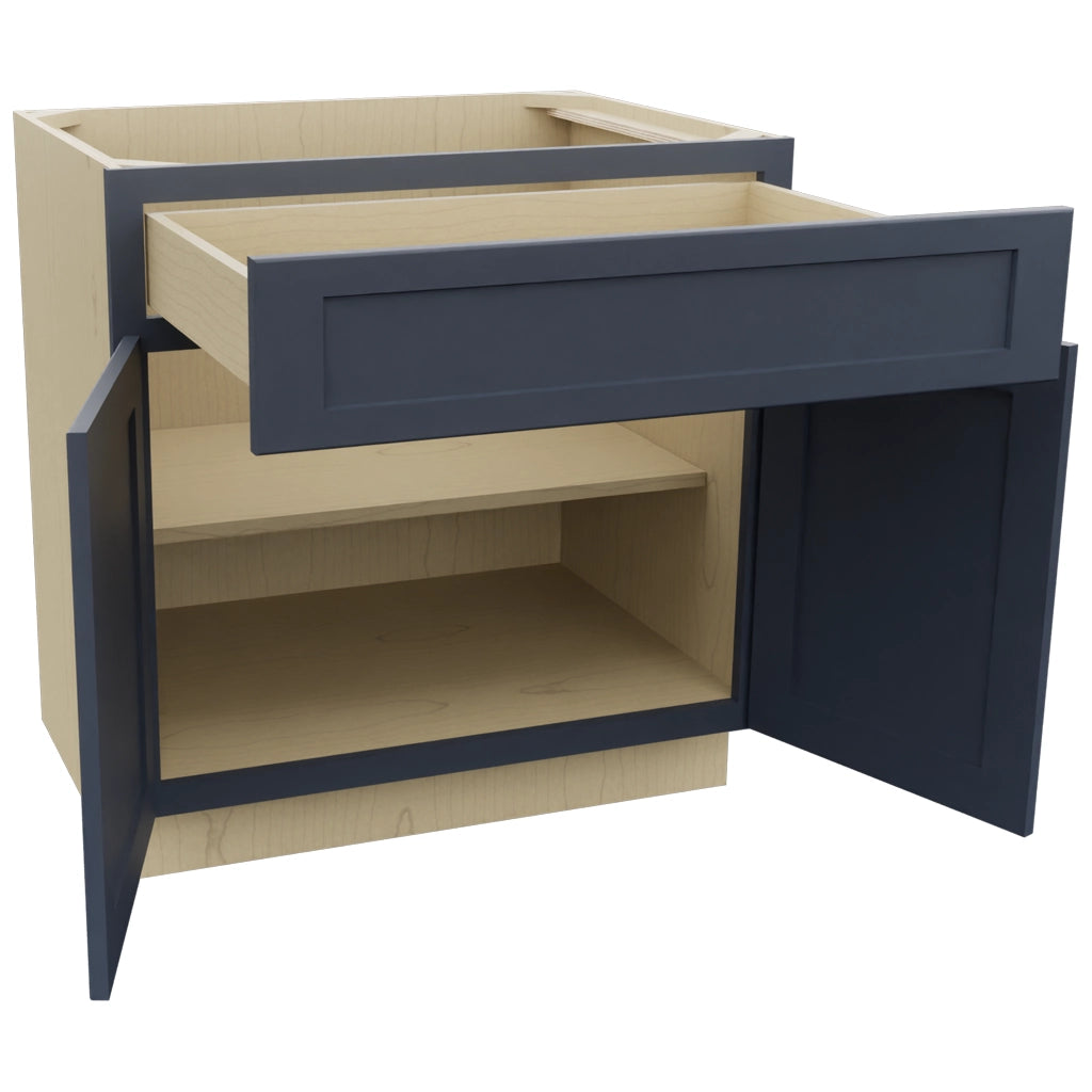 Fabuwood Galaxy Indigo B33SDF Base Standard Cabinet, Open View