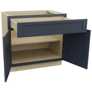 Fabuwood Galaxy Indigo B36SDF Base Standard Cabinet, Open View