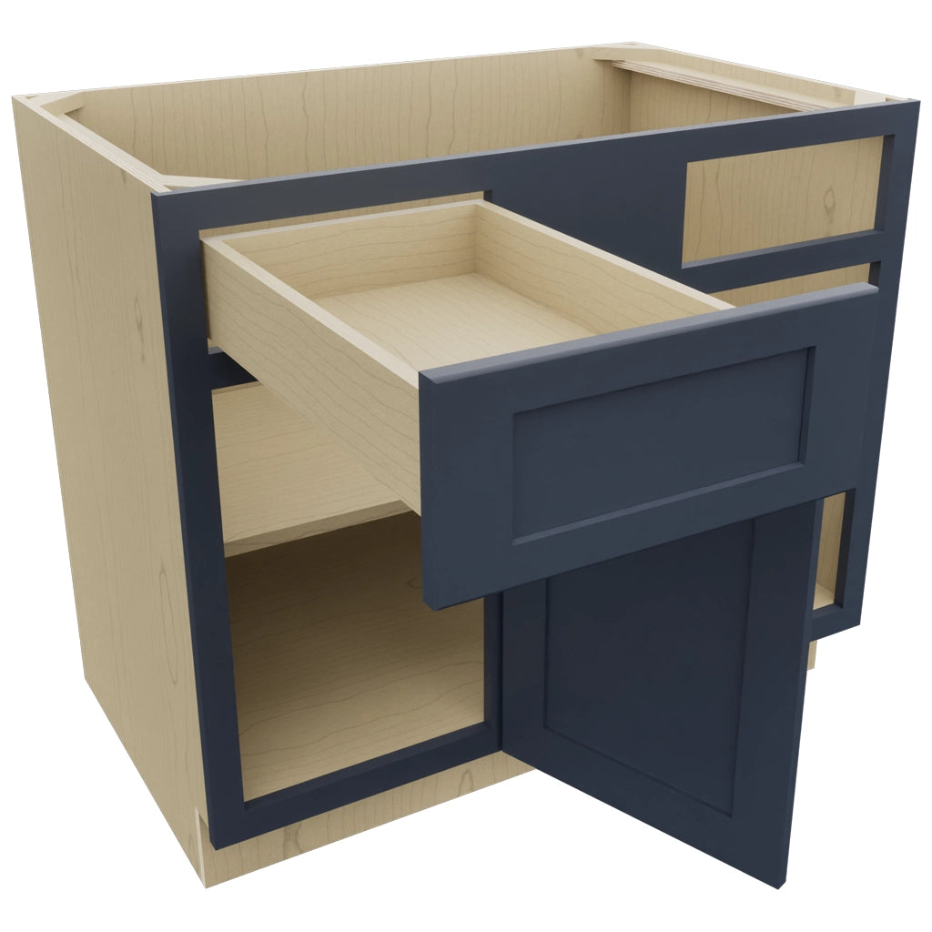 Fabuwood Galaxy Indigo BLB42/45 Base Corner Blind Cabinet, Open View