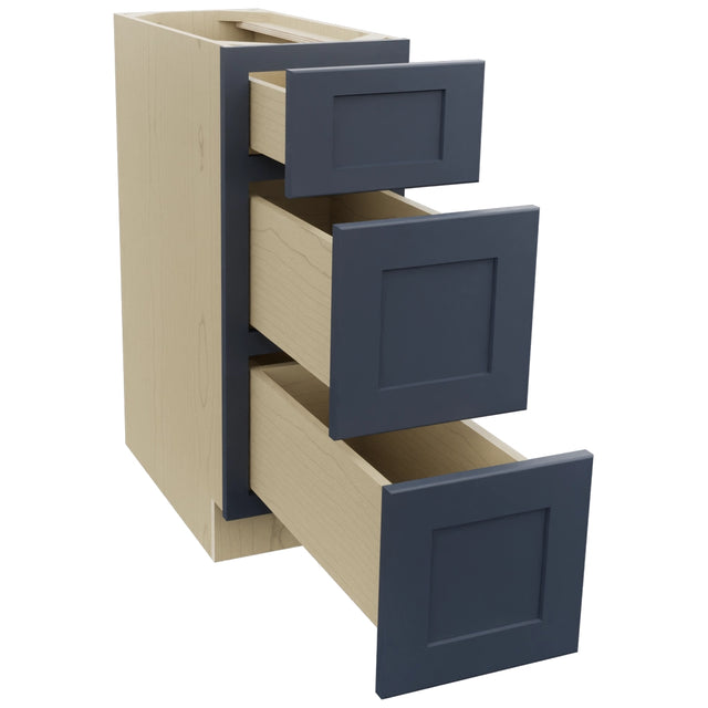 Fabuwood Galaxy Indigo DB12 Base 3 Drawers Cabinet, Open View