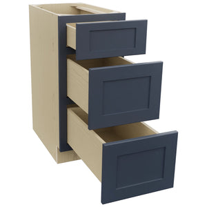 Fabuwood Galaxy Indigo DB15 Base 3 Drawers Cabinet, Open View