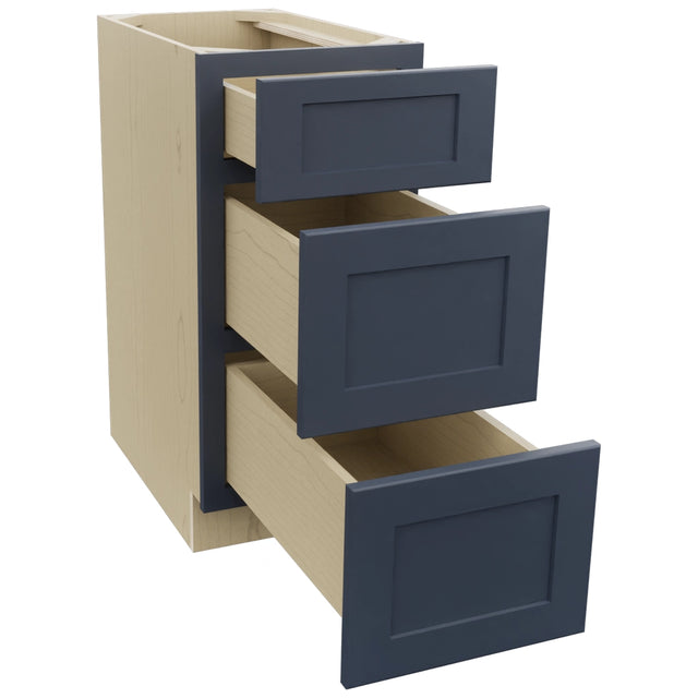 Fabuwood Galaxy Indigo DB15 Base 3 Drawers Cabinet, Open View