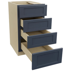 Fabuwood Galaxy Indigo DB18-4 Base 4 Drawers Cabinet, Open View