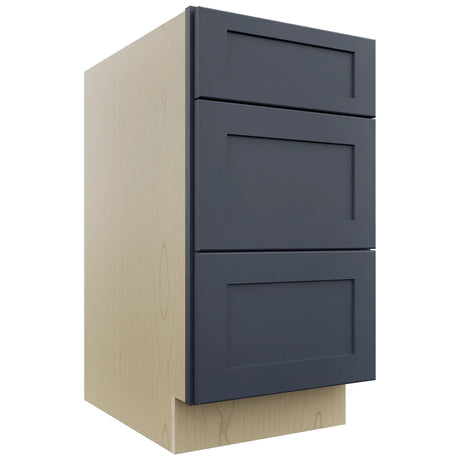 Fabuwood Galaxy Indigo DB18 Base 3 Drawers Cabinet, Front View
