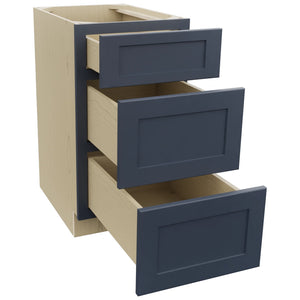 Fabuwood Galaxy Indigo DB18 Base 3 Drawers Cabinet, Open View
