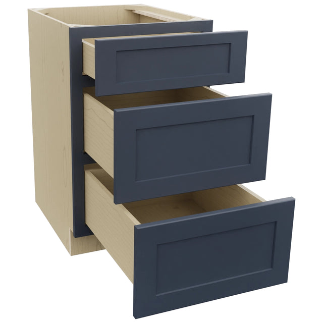 Fabuwood Galaxy Indigo DB21 Base 3 Drawers Cabinet, Open View