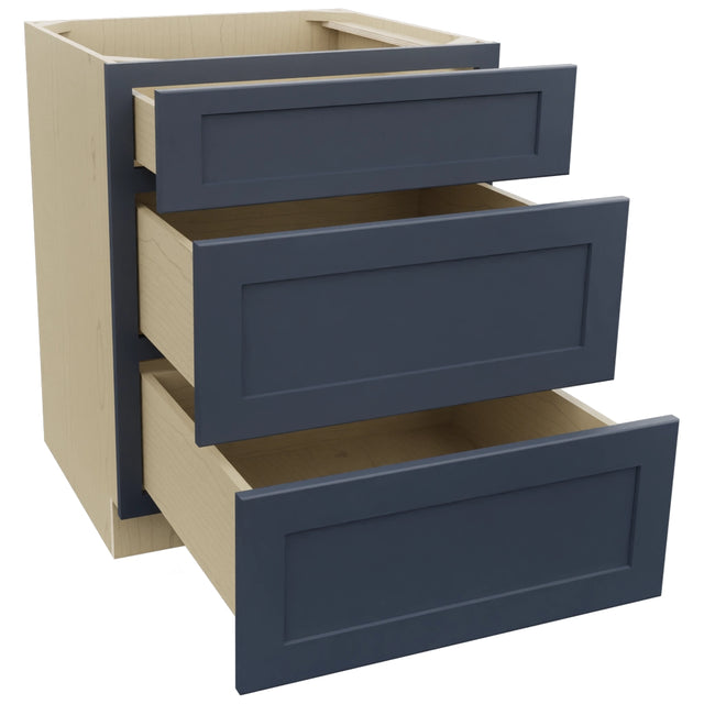 Fabuwood Galaxy Indigo DB27 Base 3 Drawers Cabinet, Open View