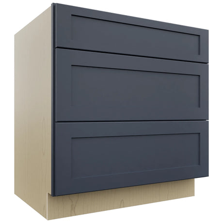 Fabuwood Galaxy Indigo DB33 Base 3 Drawers Cabinet, Front View