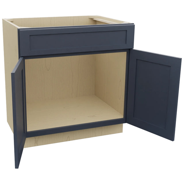 Fabuwood Galaxy Indigo SB33SDF Base Sink Cabinet, Open View