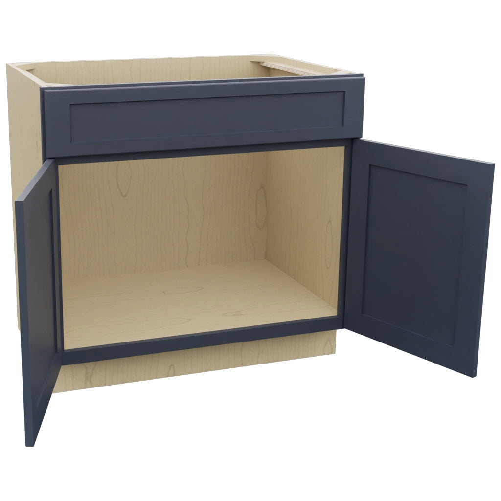 Fabuwood Galaxy Indigo SB36SDF Base Sink Cabinet, Open View