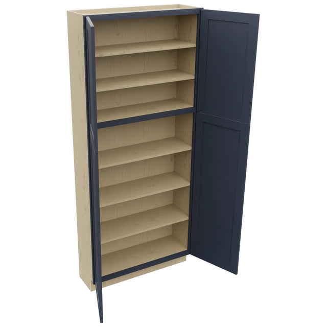 Fabuwood Galaxy Indigo TP361284 Tall Pantry Cabinet, Open View