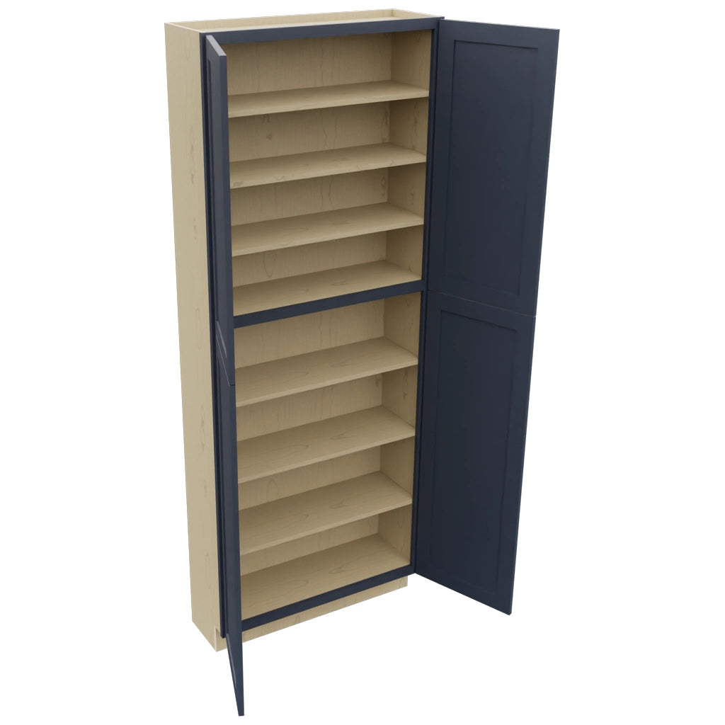 Fabuwood Galaxy Indigo TP361293 Tall Pantry Cabinet, Open View