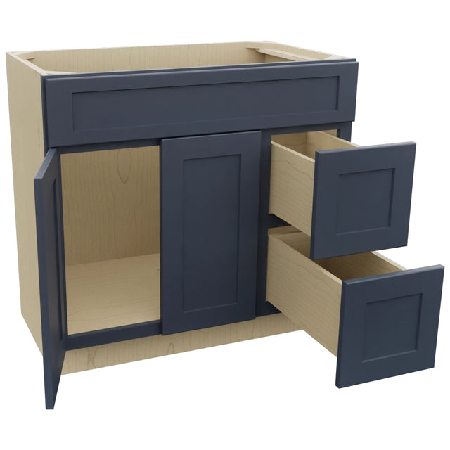Fabuwood Galaxy Indigo VSD48 Vanity Combo Cabinet, Open View