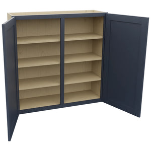 Fabuwood Galaxy Indigo W3939 Wall Standard Cabinet, Open View