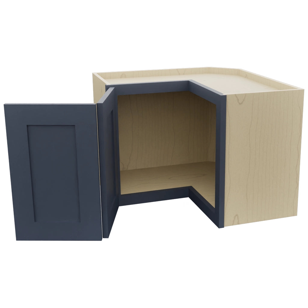 Fabuwood Galaxy Indigo WPC2418 Wall Corner Pie Cabinet, Open View