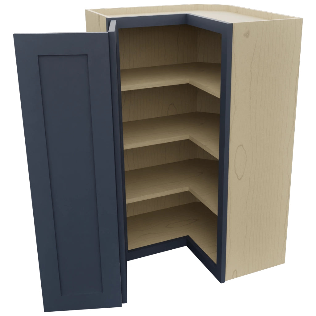 Fabuwood Galaxy Indigo WPC2439 Wall Corner Pie Cabinet, Open View