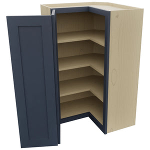 Fabuwood Galaxy Indigo WPC2439 Wall Corner Pie Cabinet, Open View