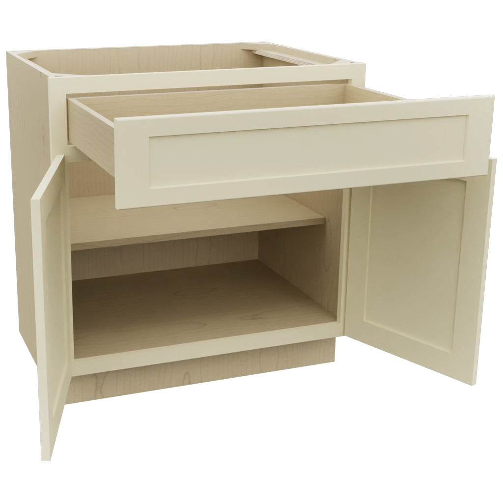 Fabuwood Galaxy Linen B33SDF Base Standard Cabinet, Open View