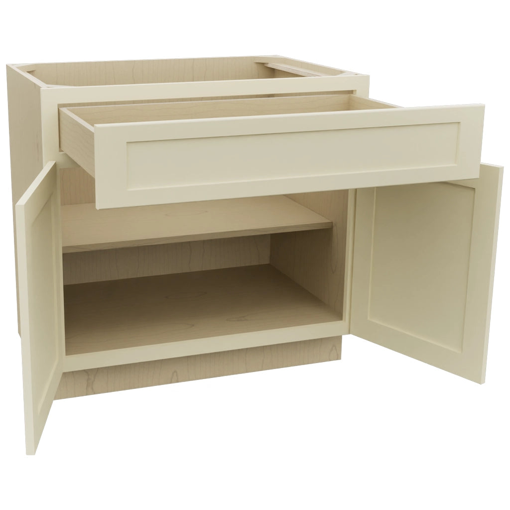Fabuwood Galaxy Linen B36SDF Base Standard Cabinet, Open View