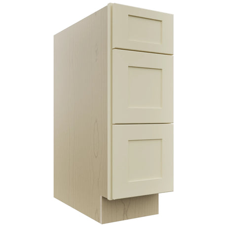 Fabuwood Galaxy Linen DB12 Base 3 Drawers Cabinet, Front View
