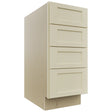 Fabuwood Galaxy Linen DB15-4 Base 4 Drawers Cabinet, Front View