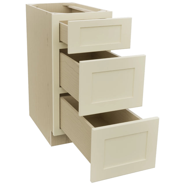 Fabuwood Galaxy Linen DB15 Base 3 Drawers Cabinet, Open View