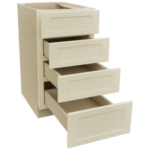 Fabuwood Galaxy Linen DB18-4 Base 4 Drawers Cabinet, Open View