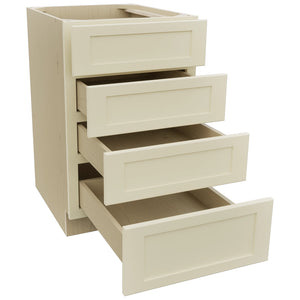 Fabuwood Galaxy Linen DB21-4 Base 4 Drawers Cabinet, Open View