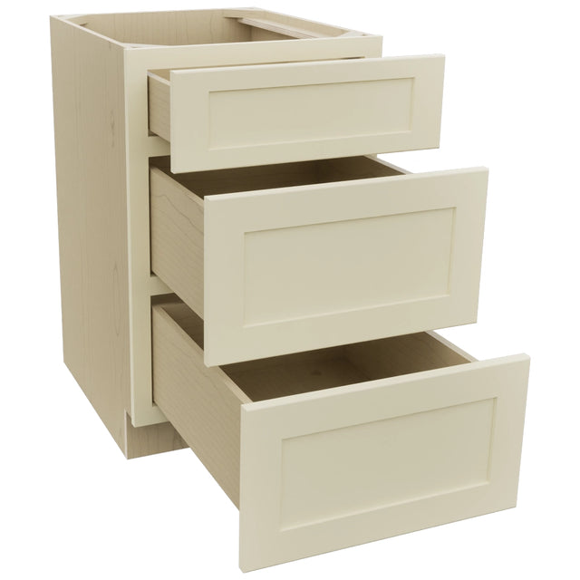 Fabuwood Galaxy Linen DB21 Base 3 Drawers Cabinet, Open View