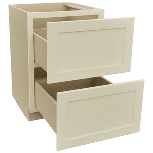 Fabuwood Galaxy Linen DB24-2 Base 2 Drawers Cabinet, Open View