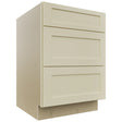 Fabuwood Galaxy Linen DB24 Base 3 Drawers Cabinet, Front View