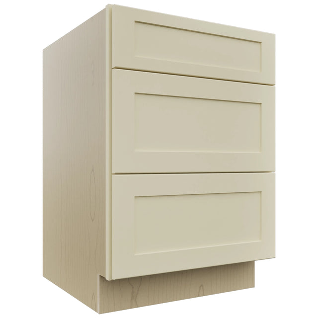 Fabuwood Galaxy Linen DB24 Base 3 Drawers Cabinet, Front View