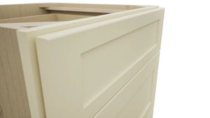 Fabuwood Galaxy Linen DB24 Base 3 Drawers Cabinet, Detail View