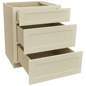 Fabuwood Galaxy Linen DB27 Base 3 Drawers Cabinet, Open View