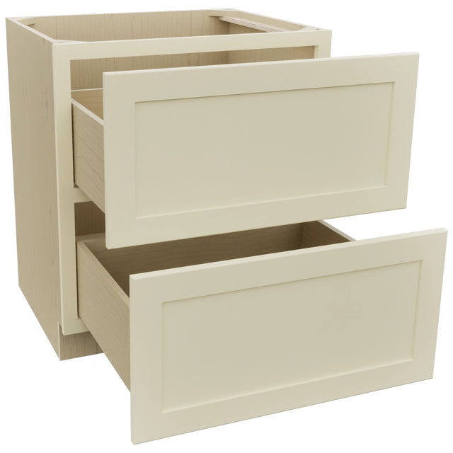 Fabuwood Galaxy Linen DB30-2 Base 2 Drawers Cabinet, Open View
