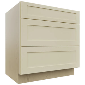 Fabuwood Galaxy Linen DB33 Base 3 Drawers Cabinet, Front View