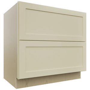Fabuwood Galaxy Linen DB36-2 Base 2 Drawers Cabinet, Front View