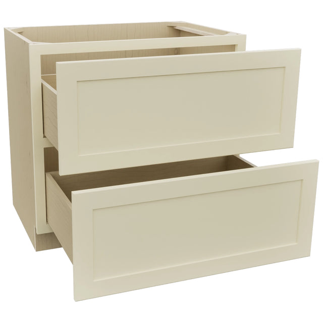 Fabuwood Galaxy Linen DB36-2 Base 2 Drawers Cabinet, Open View