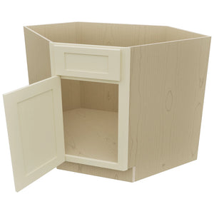 Fabuwood Galaxy Linen DSB36 Base Corner Diagonal Sink Cabinet, Open View