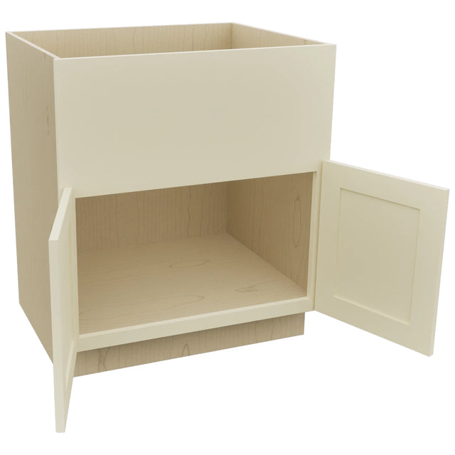 Fabuwood Galaxy Linen FS30 Base Farm Sink Cabinet, Open View