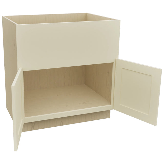 Fabuwood Galaxy Linen FS33 Base Farm Sink Cabinet, Open View