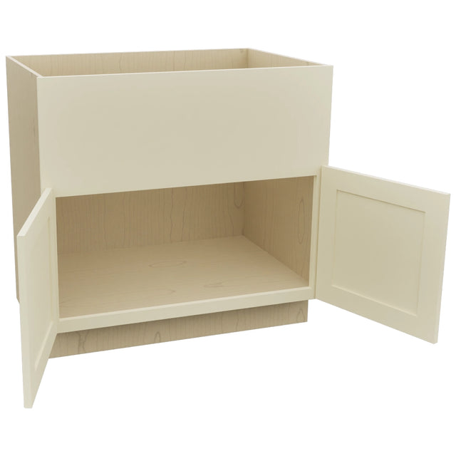 Fabuwood Galaxy Linen FS36 Base Farm Sink Cabinet, Open View