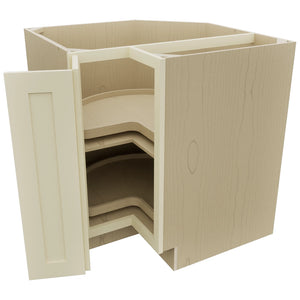 Fabuwood Galaxy Linen LSB33 Base Corner Lazy Susan Cabinet, Open View
