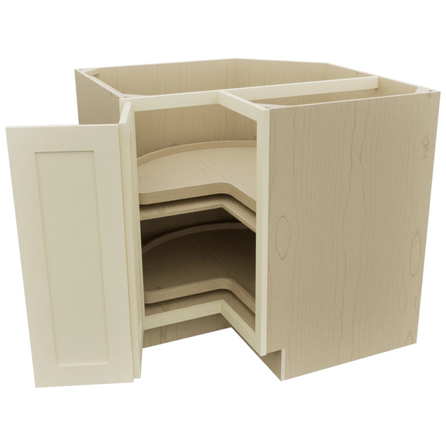 Fabuwood Galaxy Linen LSB36 Base Corner Lazy Susan Cabinet, Open View