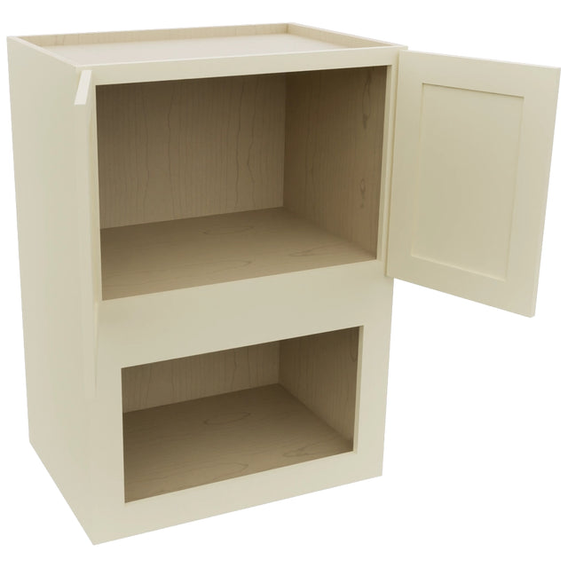 Fabuwood Galaxy Linen MC304221 Wall Microwave Cabinet, Open View