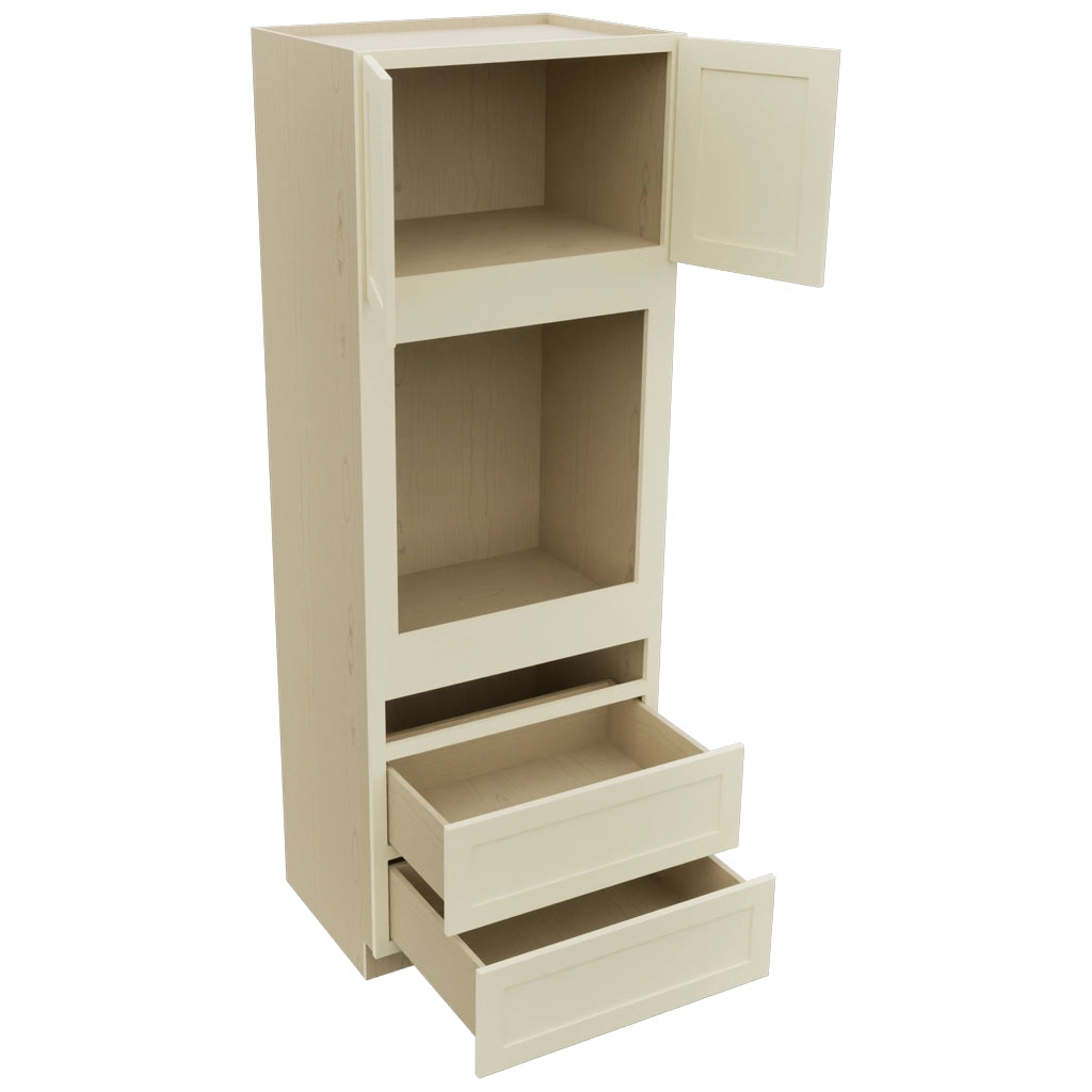 Fabuwood Galaxy Linen OC3393C Tall Oven Cabinet Combo, Open View