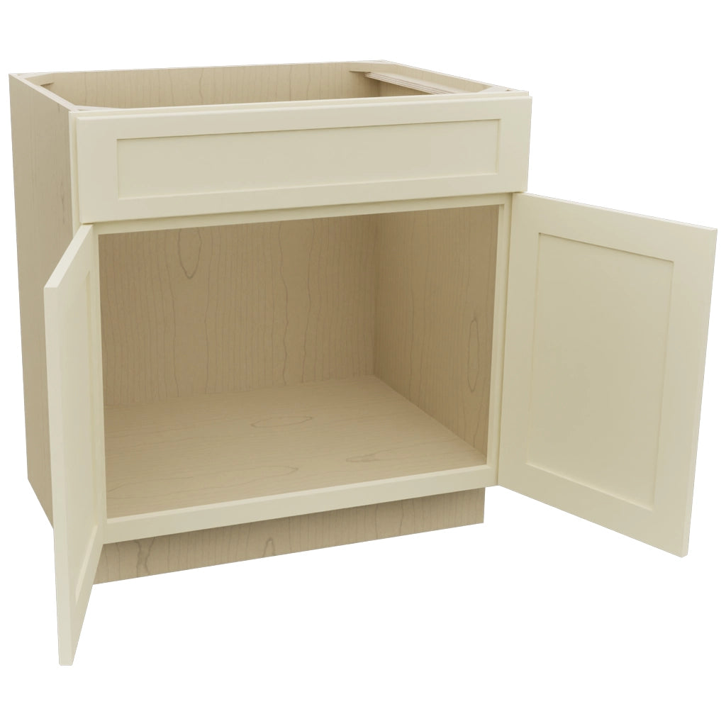 Fabuwood Galaxy Linen SB33SDF Base Sink Cabinet, Open View