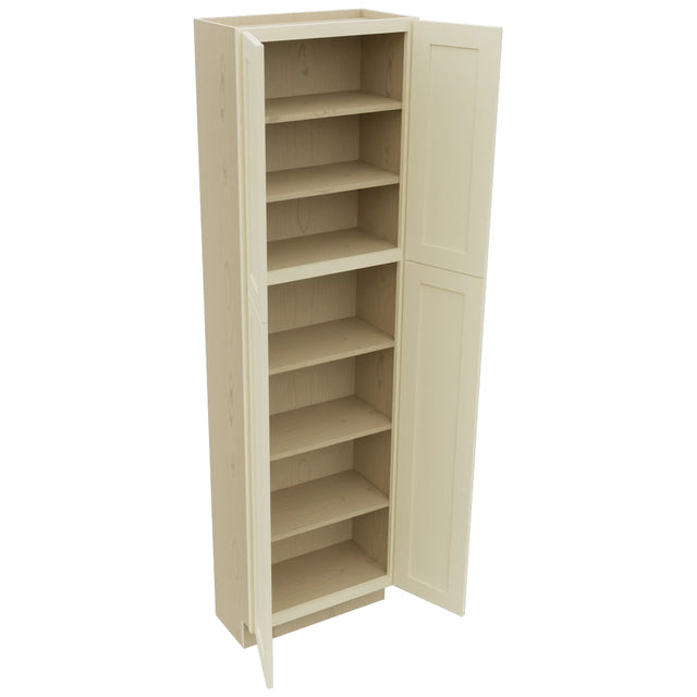 Fabuwood Galaxy Linen TP241284 Tall Pantry Cabinet, Open View